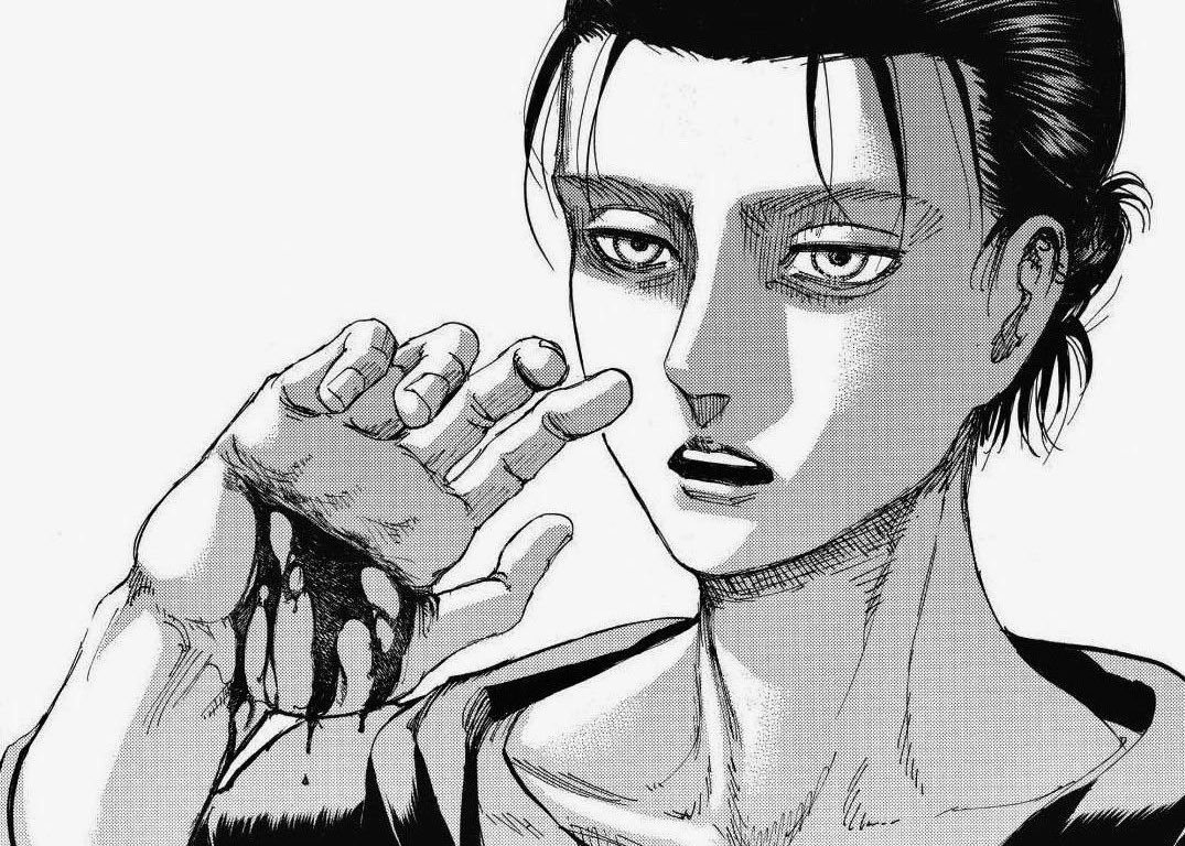 Леви Аккерман черно белый