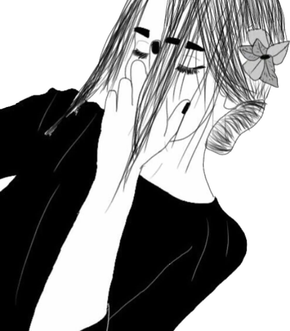 Чёрные аниме авы для девушек