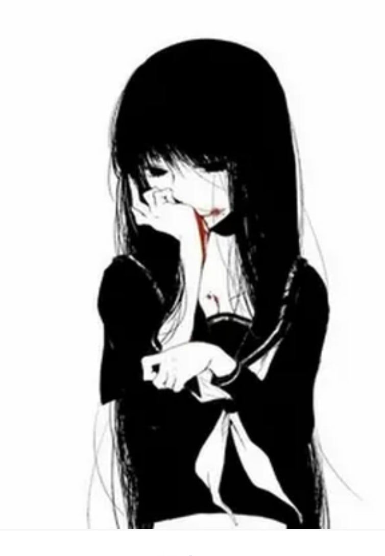 Грустные аниме девушки чёрные