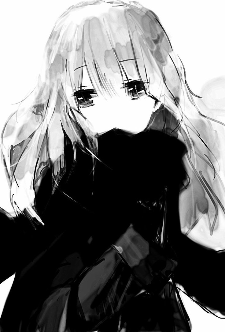 Черно белая тян