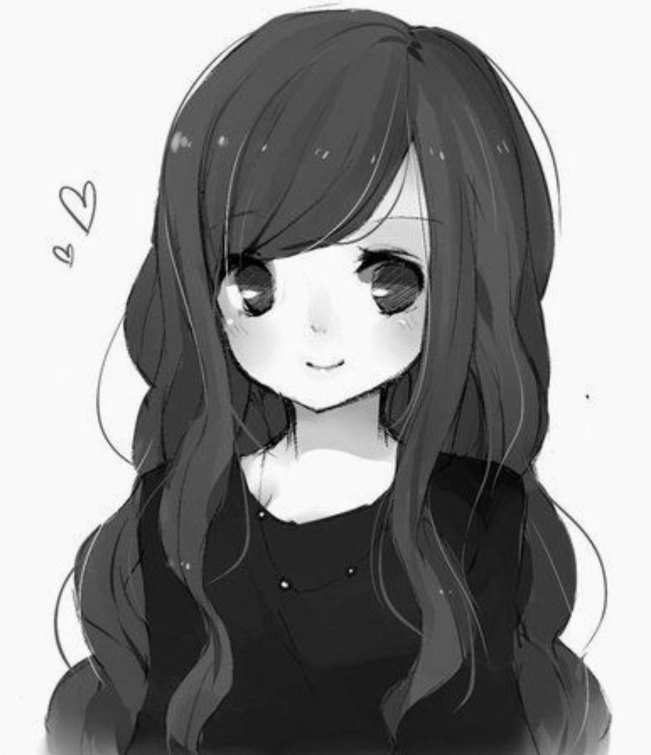 Аниме тянка черно белая