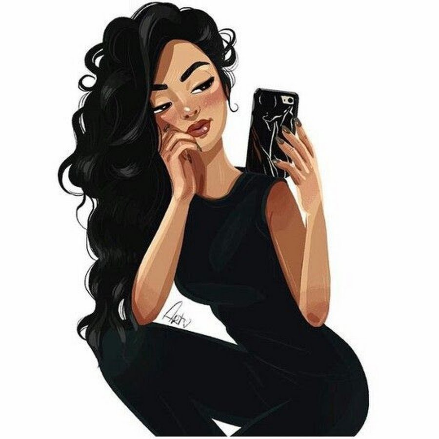 Рисованные брюнетки