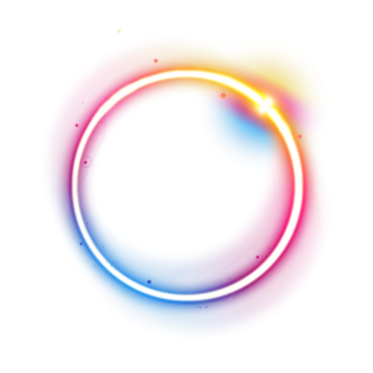 Неоновый круг на белом фоне