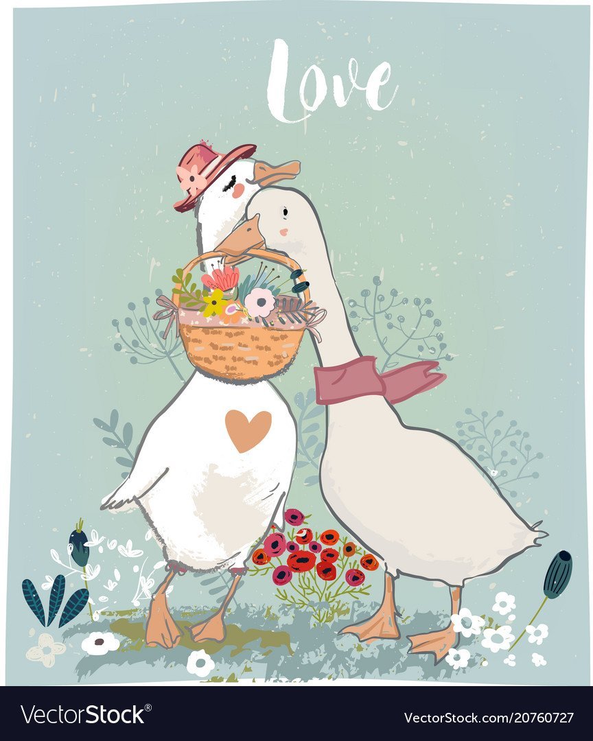 Гусь милые иллюстрации