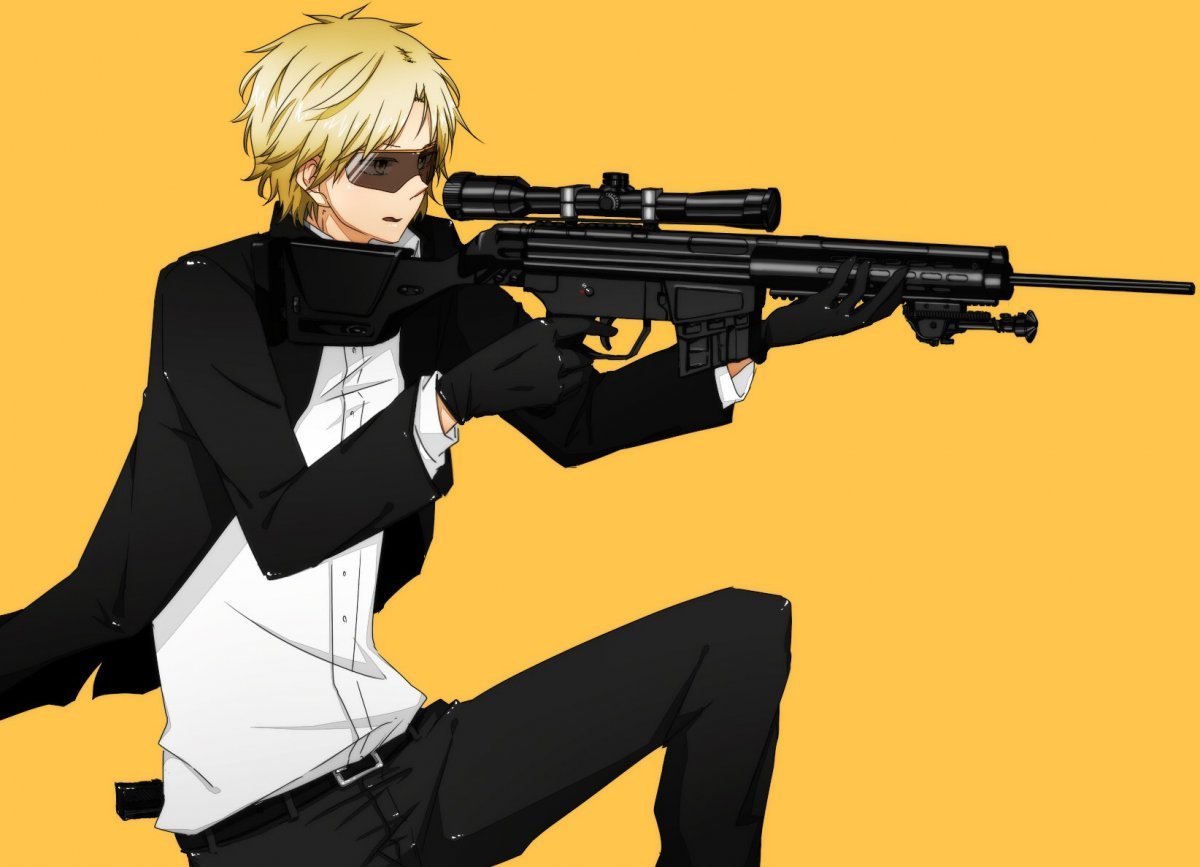 Аниме парень с винтовкой