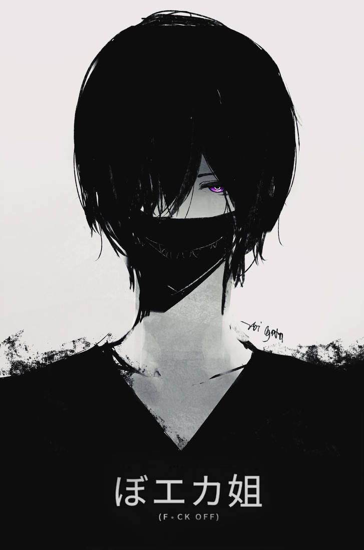 Аниме арт парень псих в маске