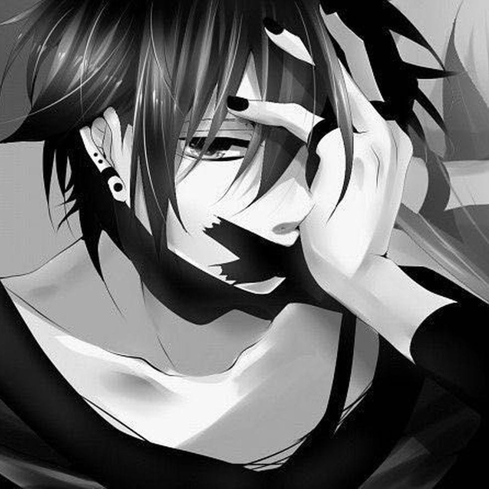 Авы аниме черно белые