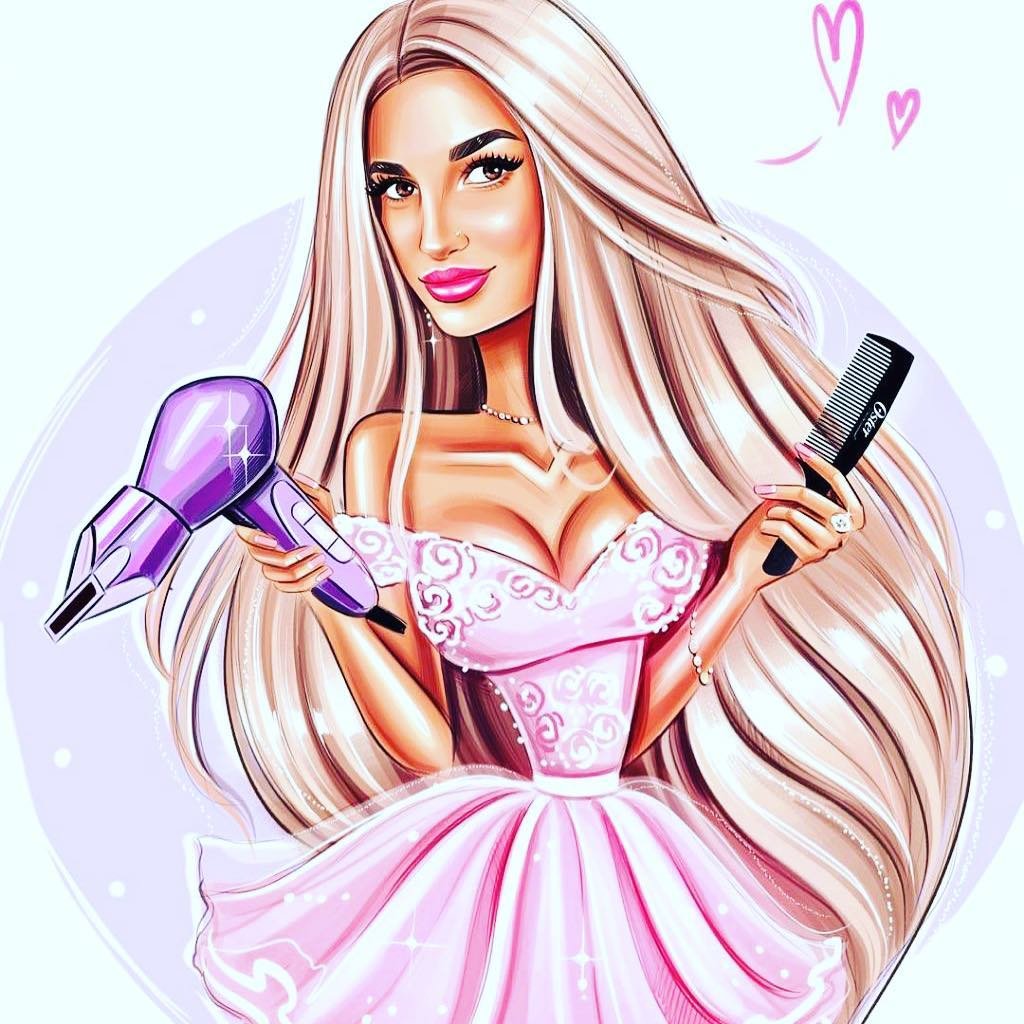 Девушка парикмахер карикатура