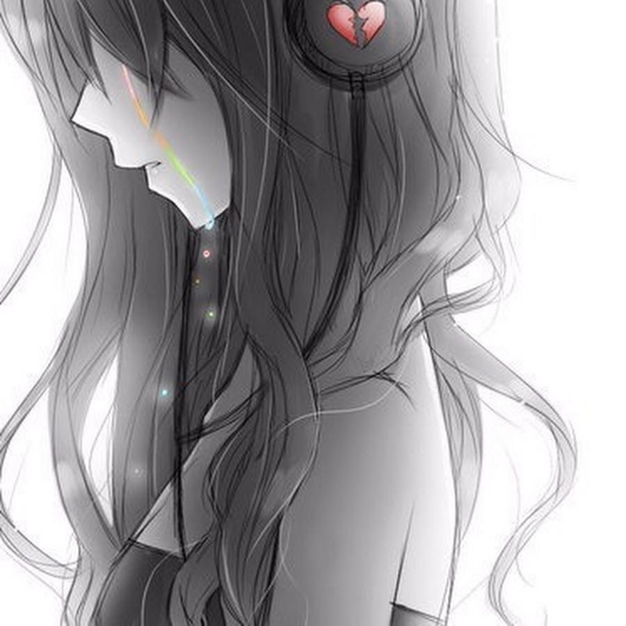 Аниме девушка в наушниках