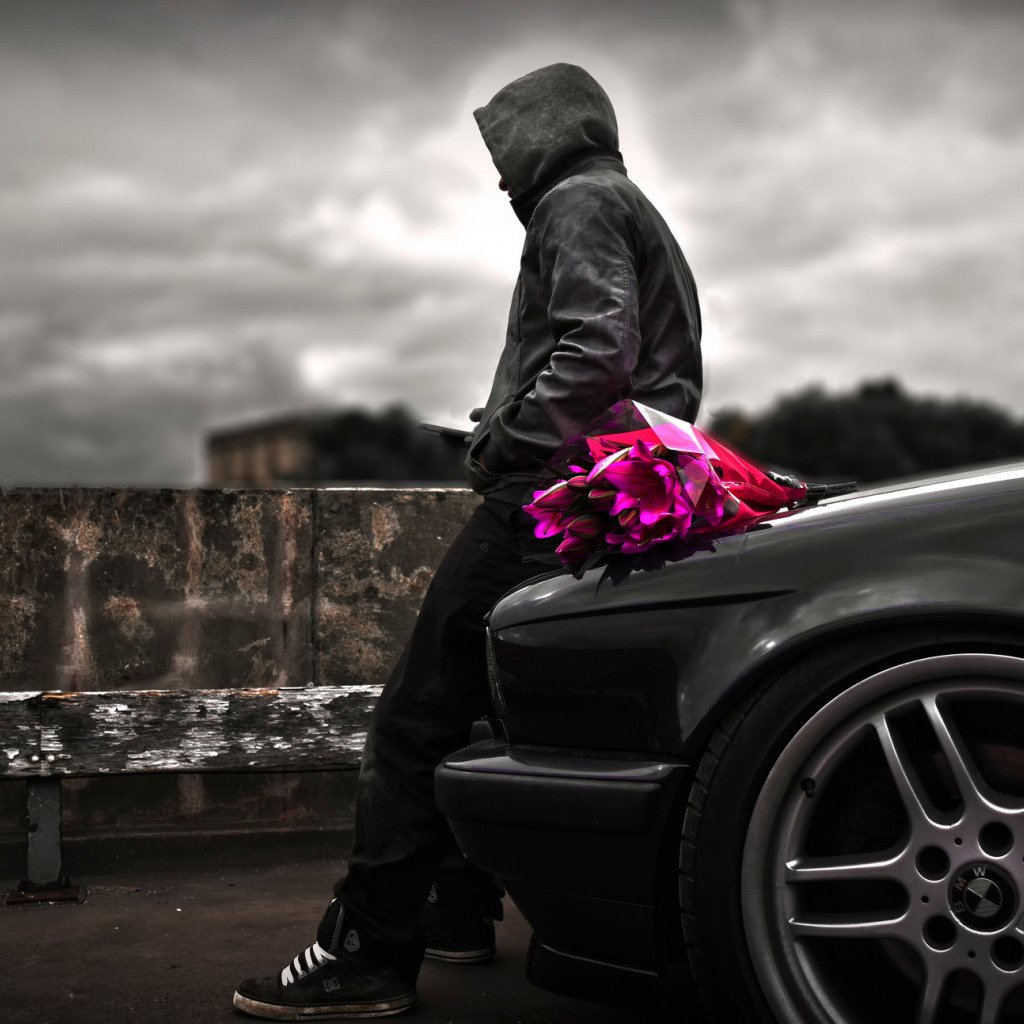 Чёрный бумер машина