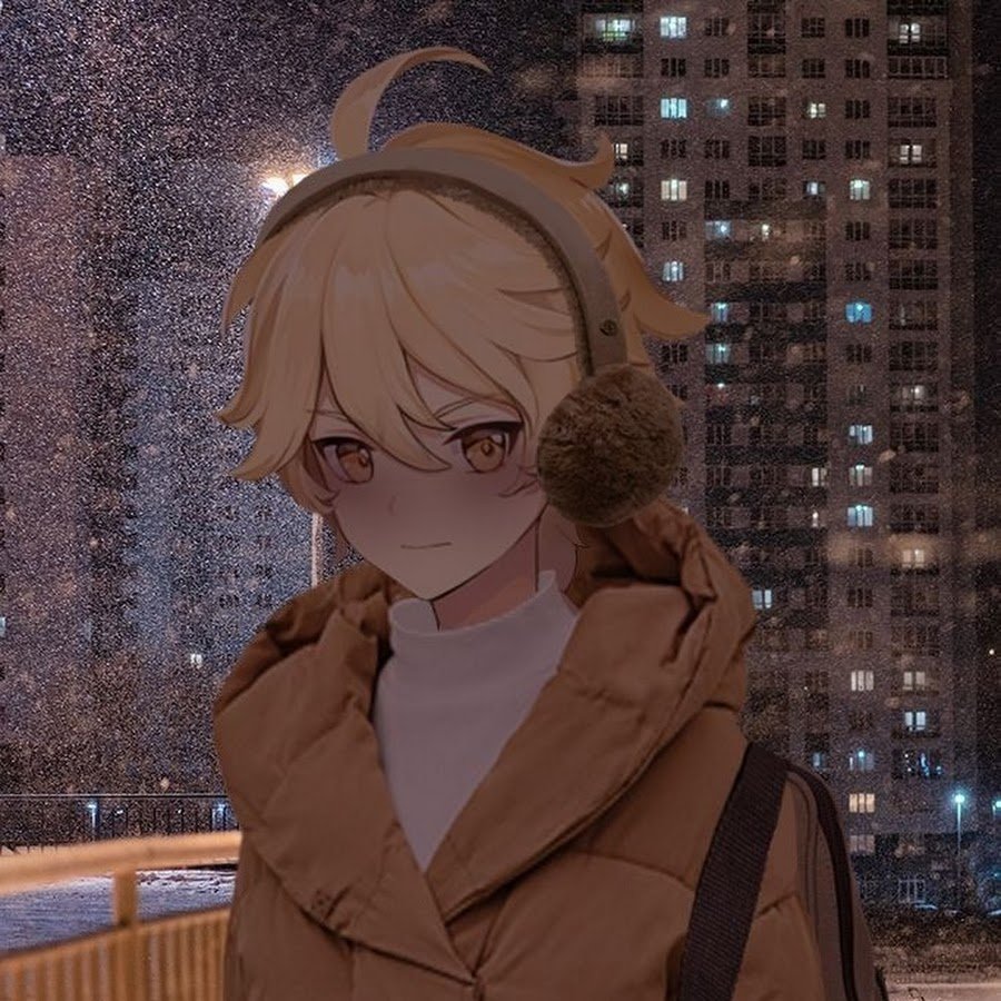 Ава на зиму с аниме фотошоп