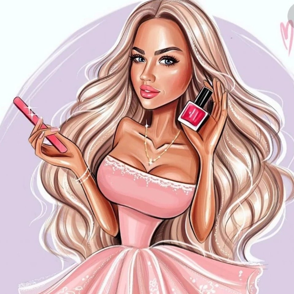 Мультяшные девушки с длинными волосами