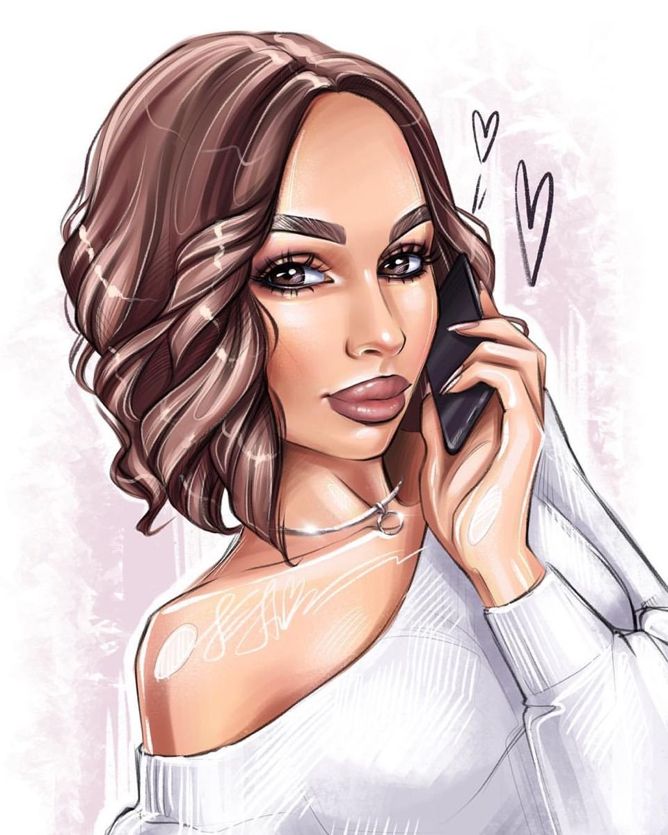 Брюнетка с цветами