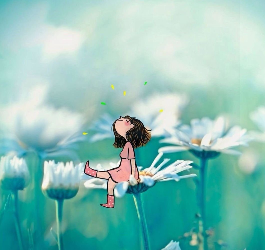 Девушка с зонтиком у моря