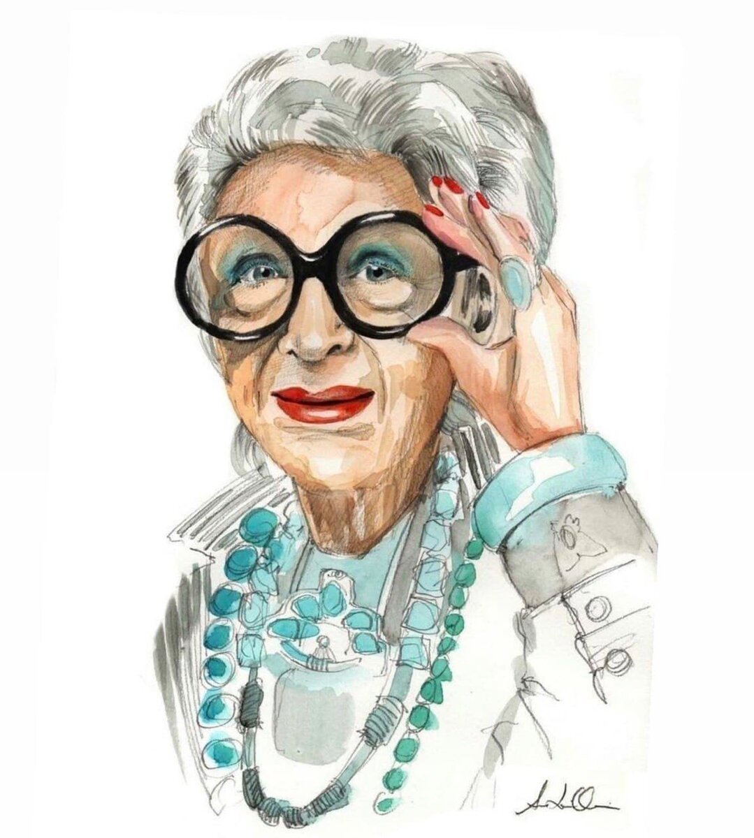 Айрис Апфель рисунок