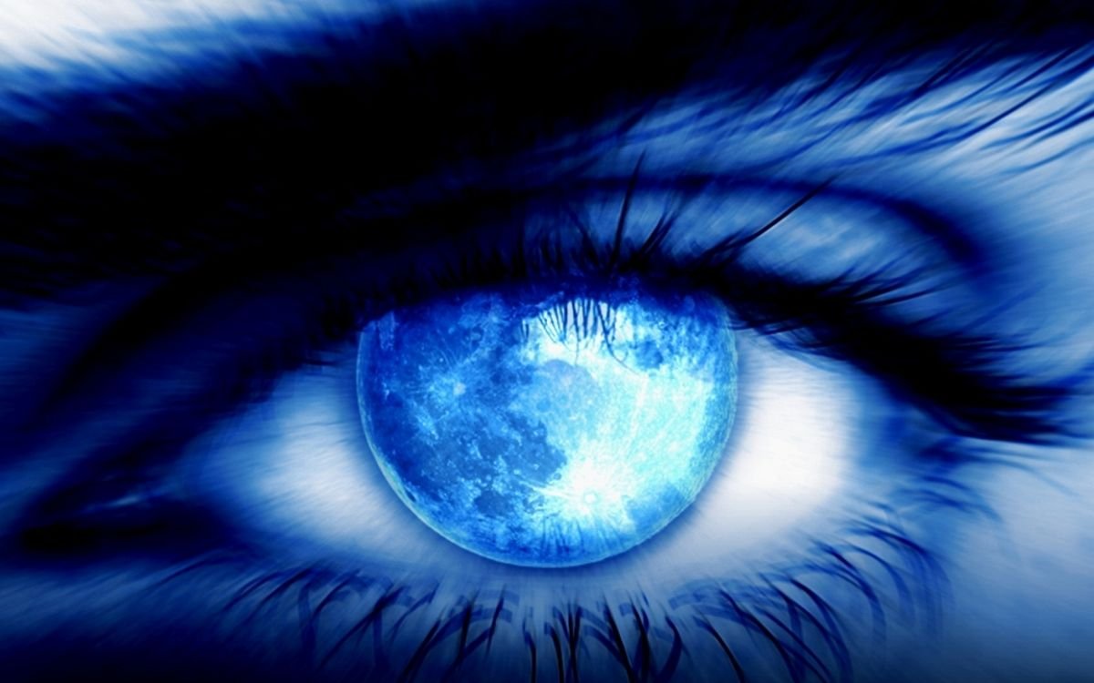 Девушка с синими волосами арт