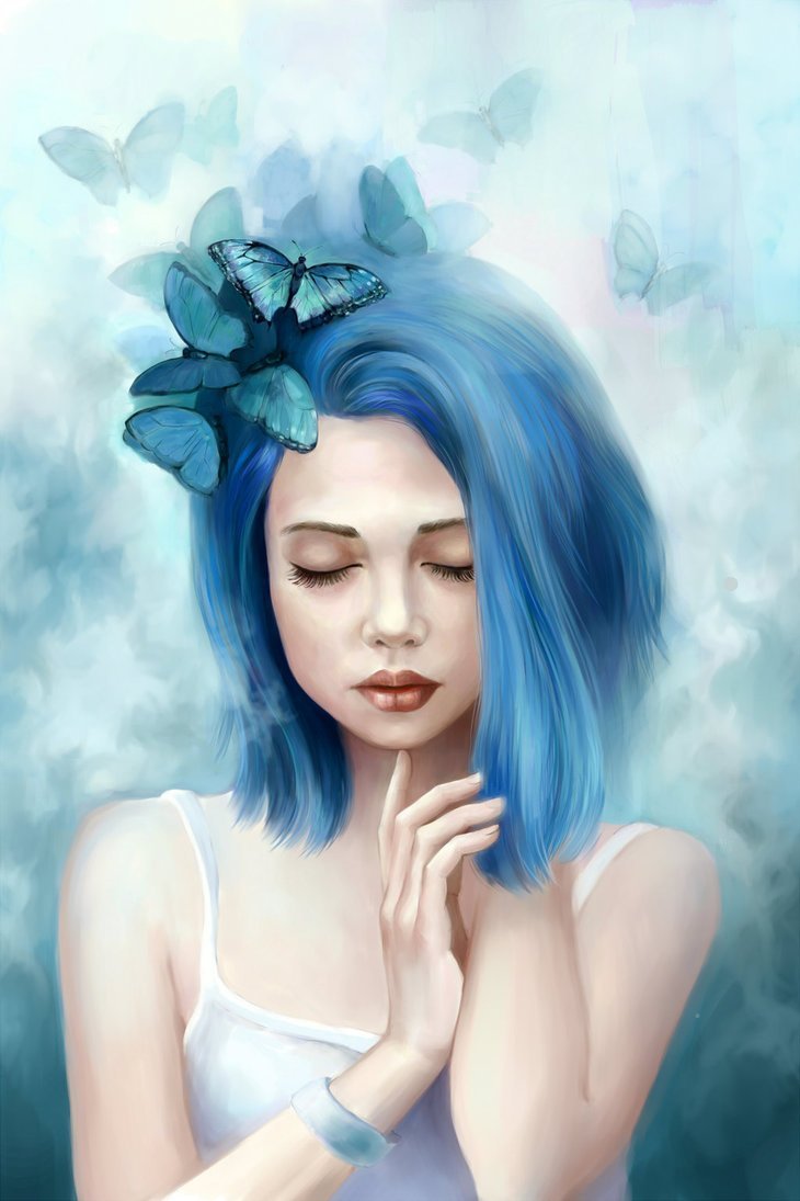 Девушка в синем