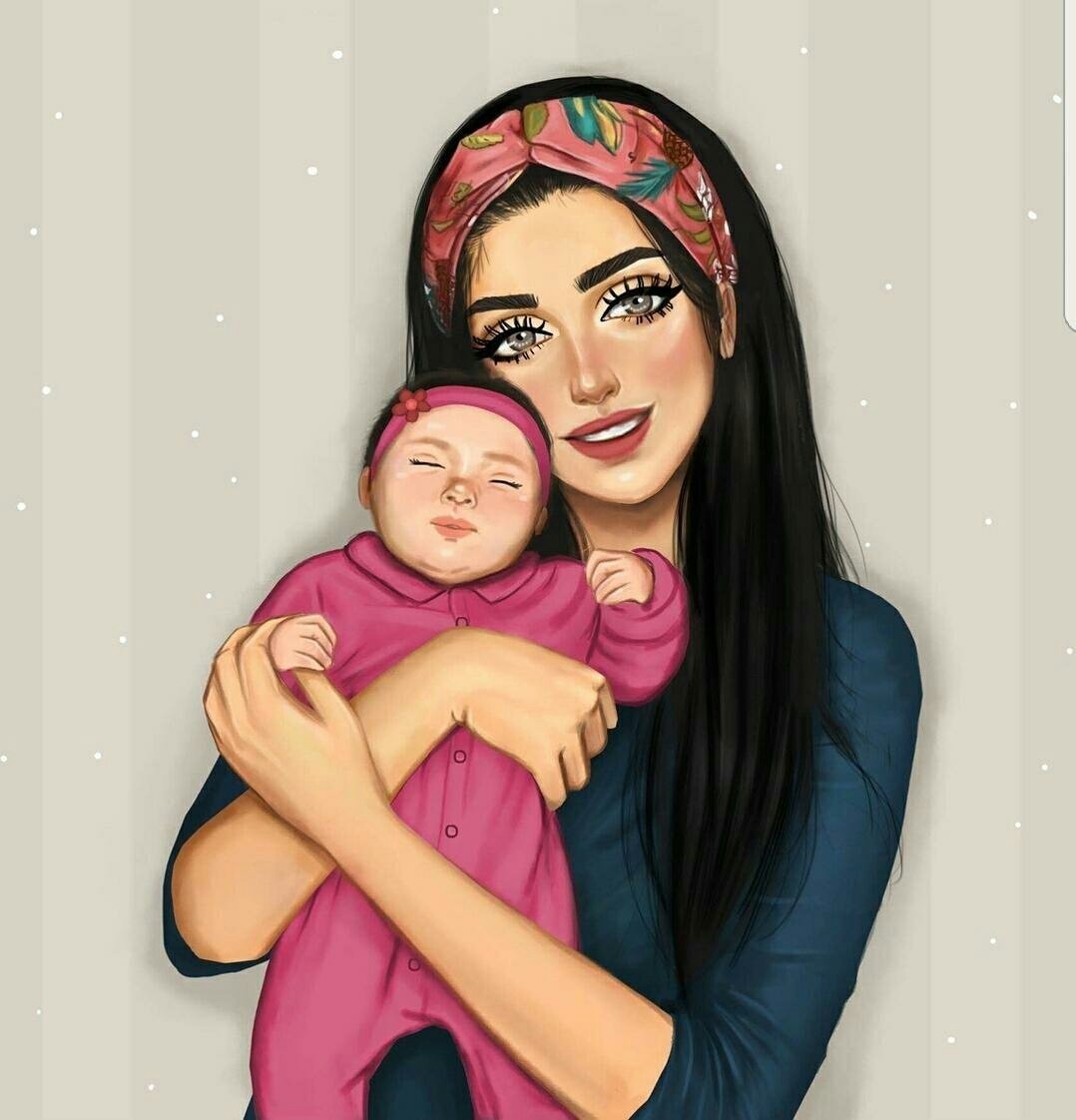 Мама и дочь иллюстрация