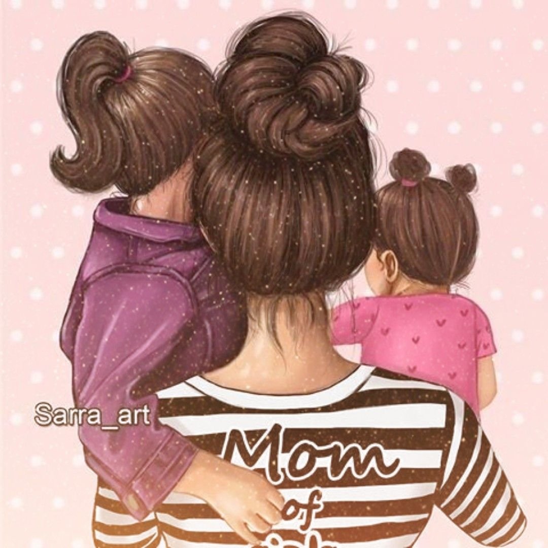 Модные иллюстрации мама и сын