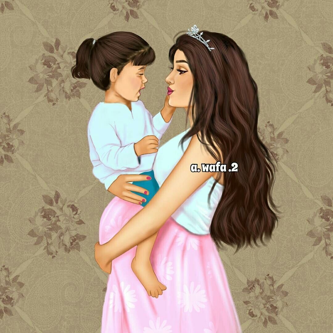 Силуэт мамы с двумя детьми