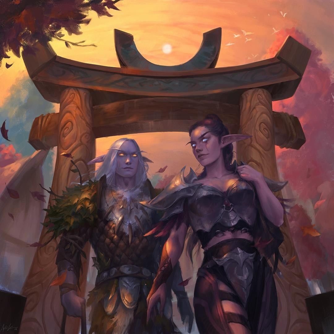 Варкрафт ночные эльфы арт