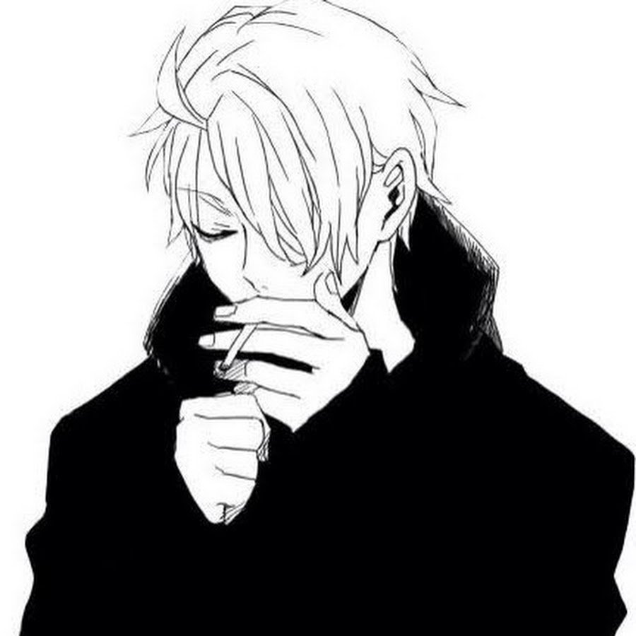 Аниме авы для девушек черно белые