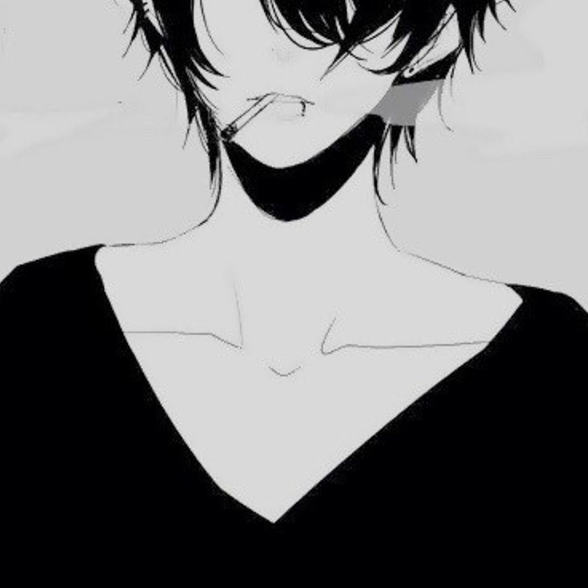 Черно белый арт парень