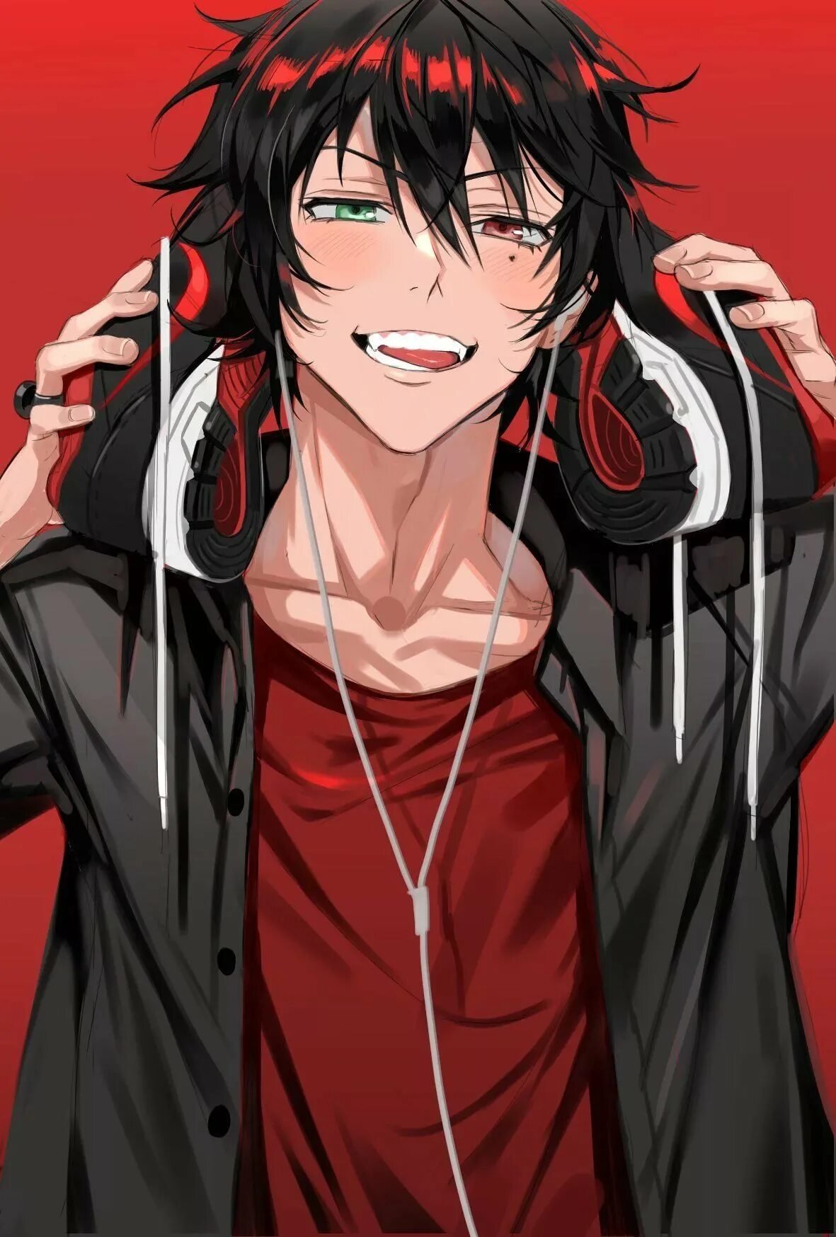 Аниме мальчик с красными глазами