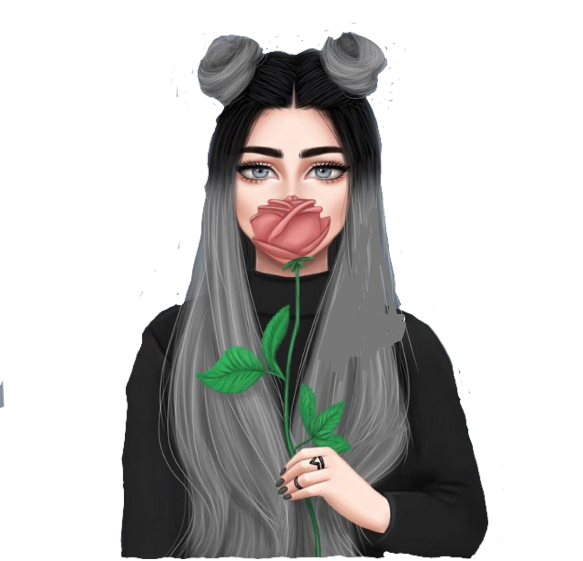 Нарисованные девушки брюнетки