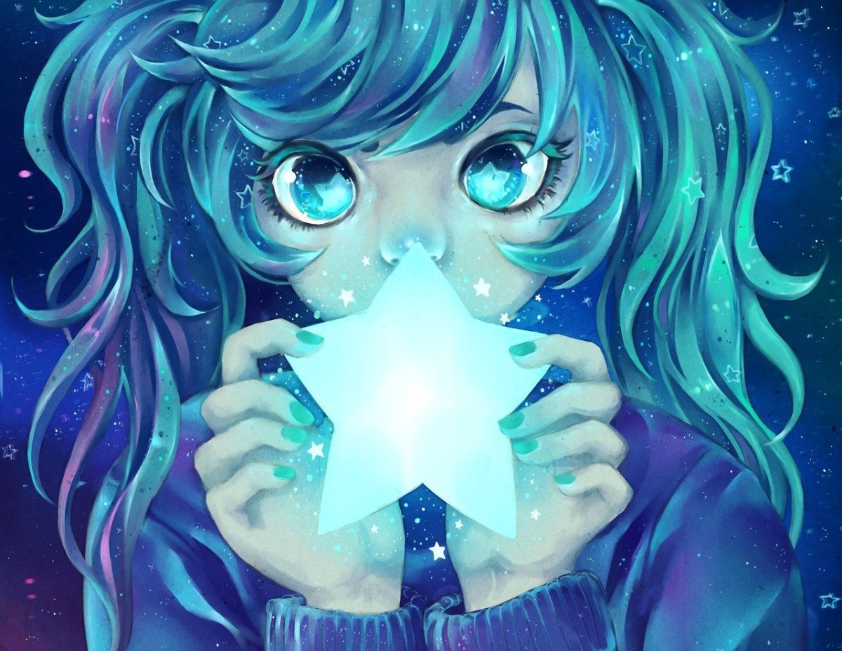 Аниме девушка с наушниками