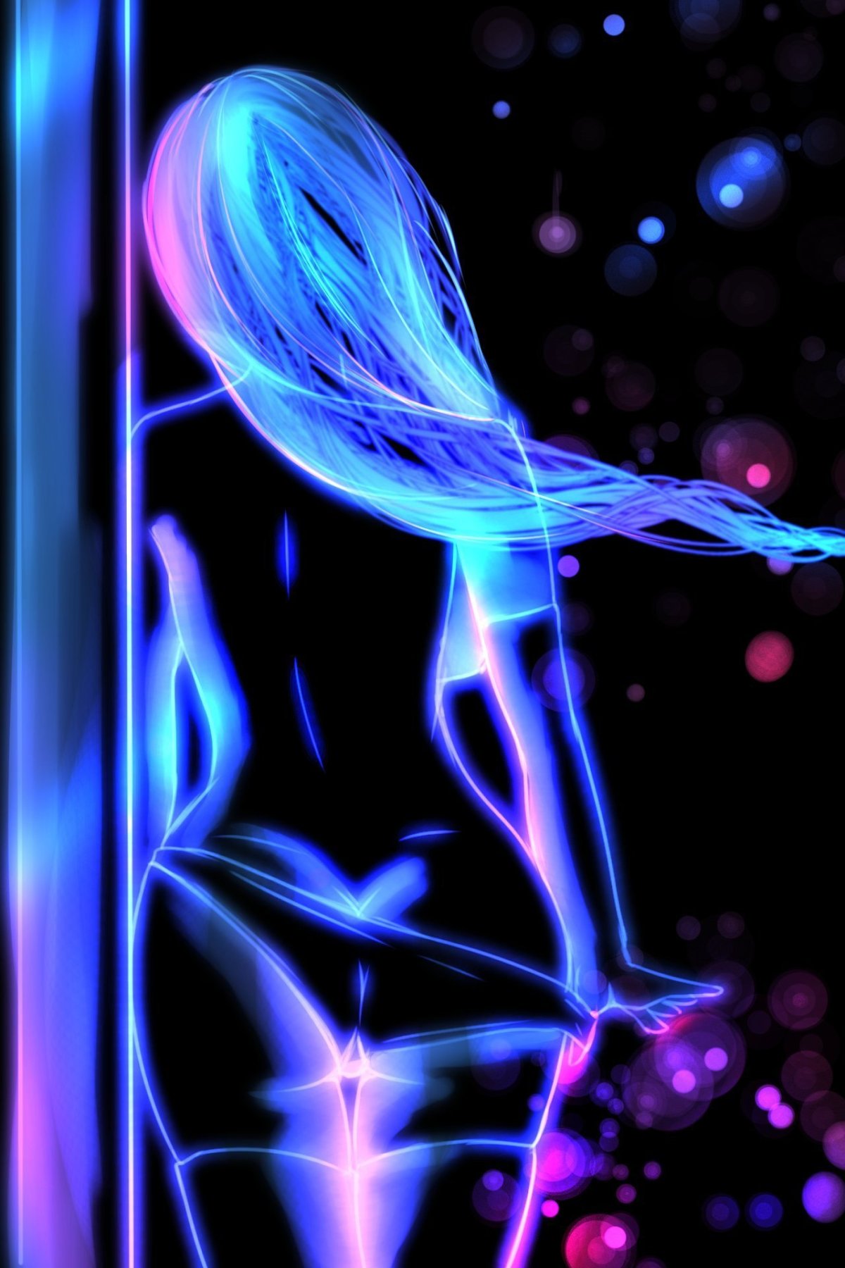 Неоновые обои на телефон