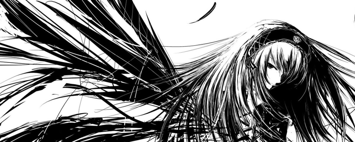 Аниме черное белое