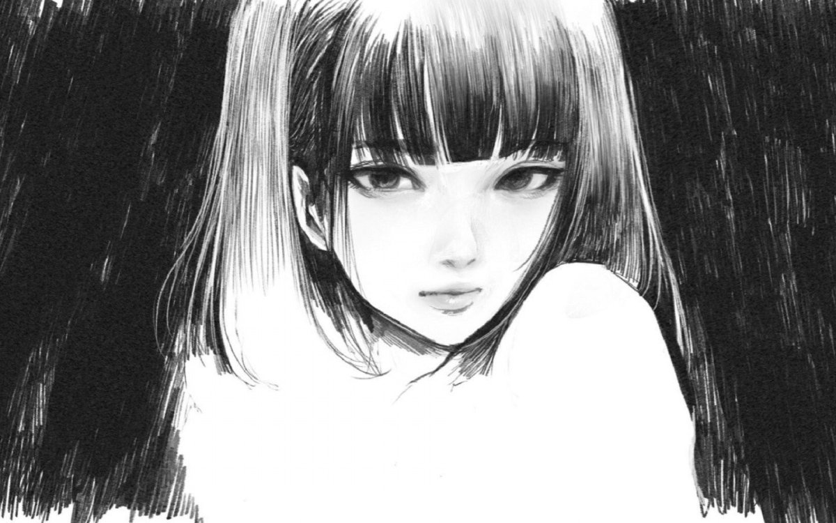 Аниме девушка со спины