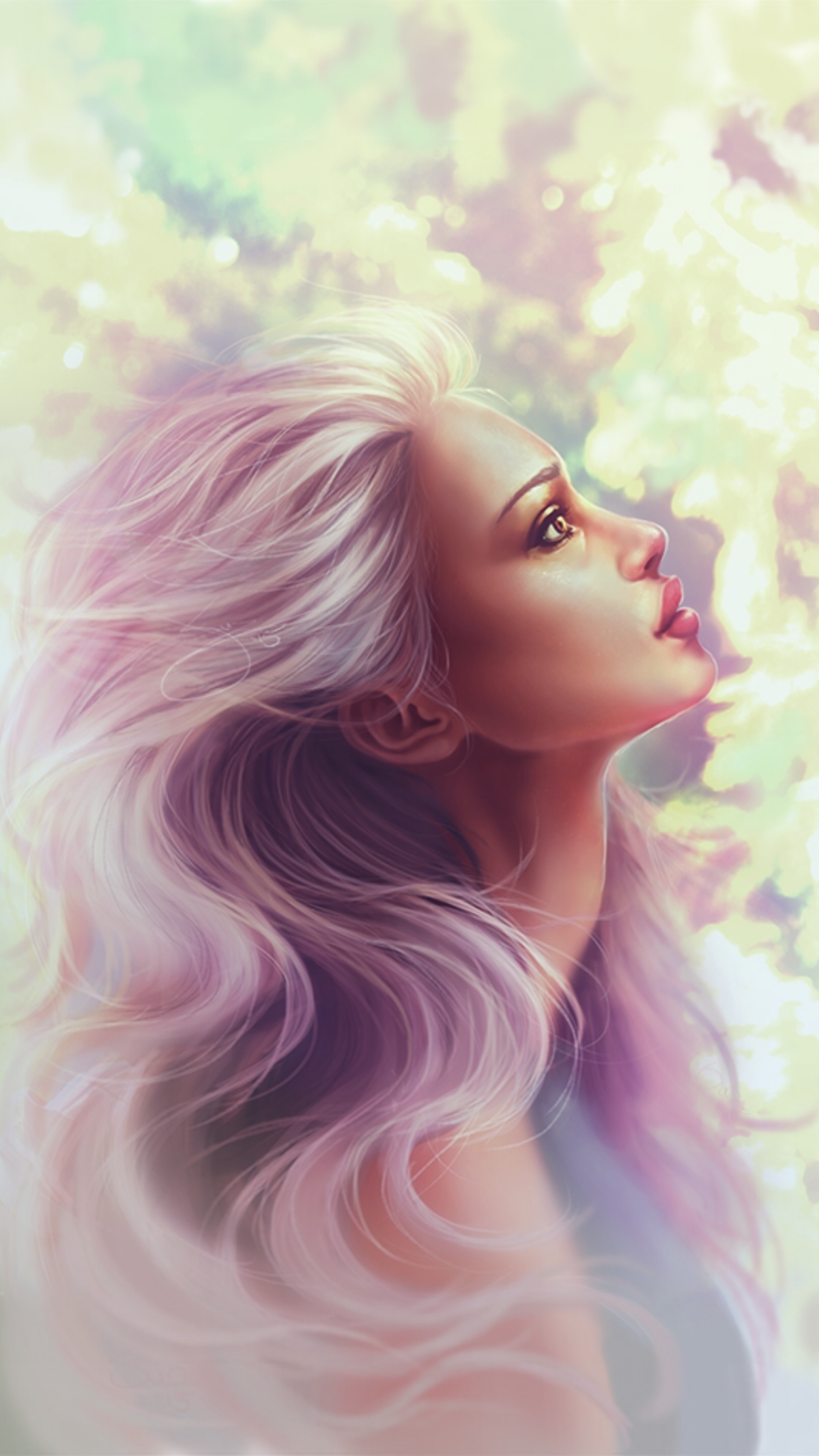 Нарисованная девушка в очках