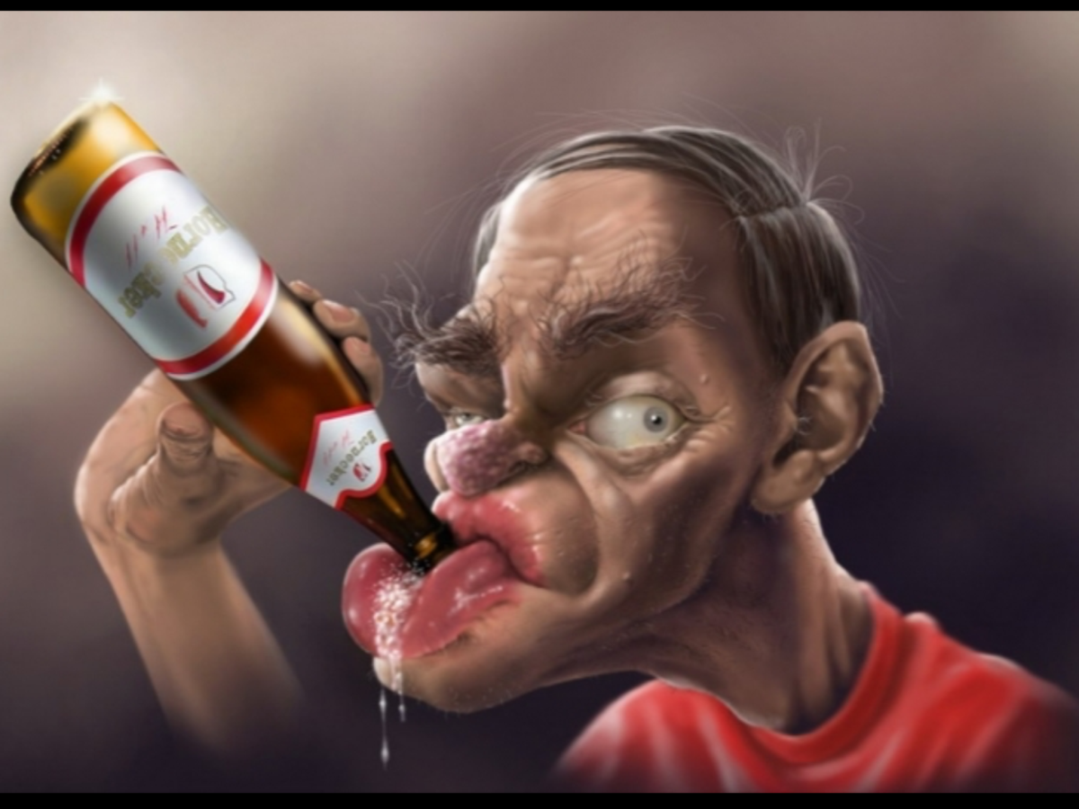 Алкоголик карикатура