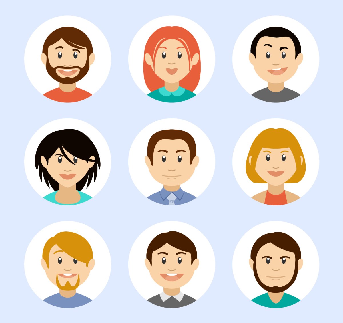 Много мультяшных людей