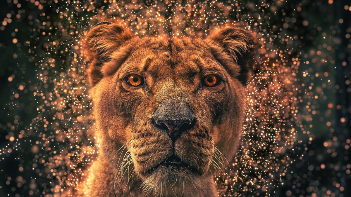 Молодая львица красивая