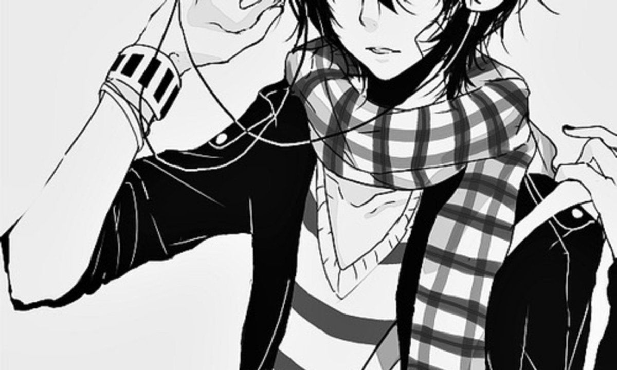 Аниме пацан в наушниках