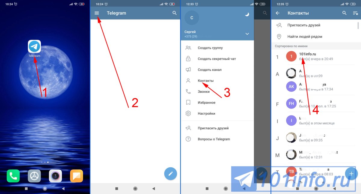 Как написать себе в телеграмме