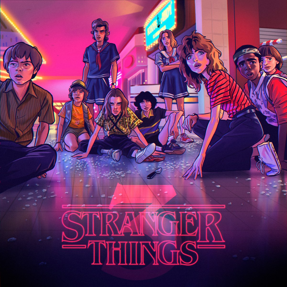 Арт Eggo stranger things