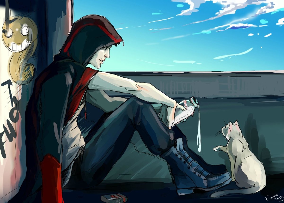 Аниме мальчик в маске