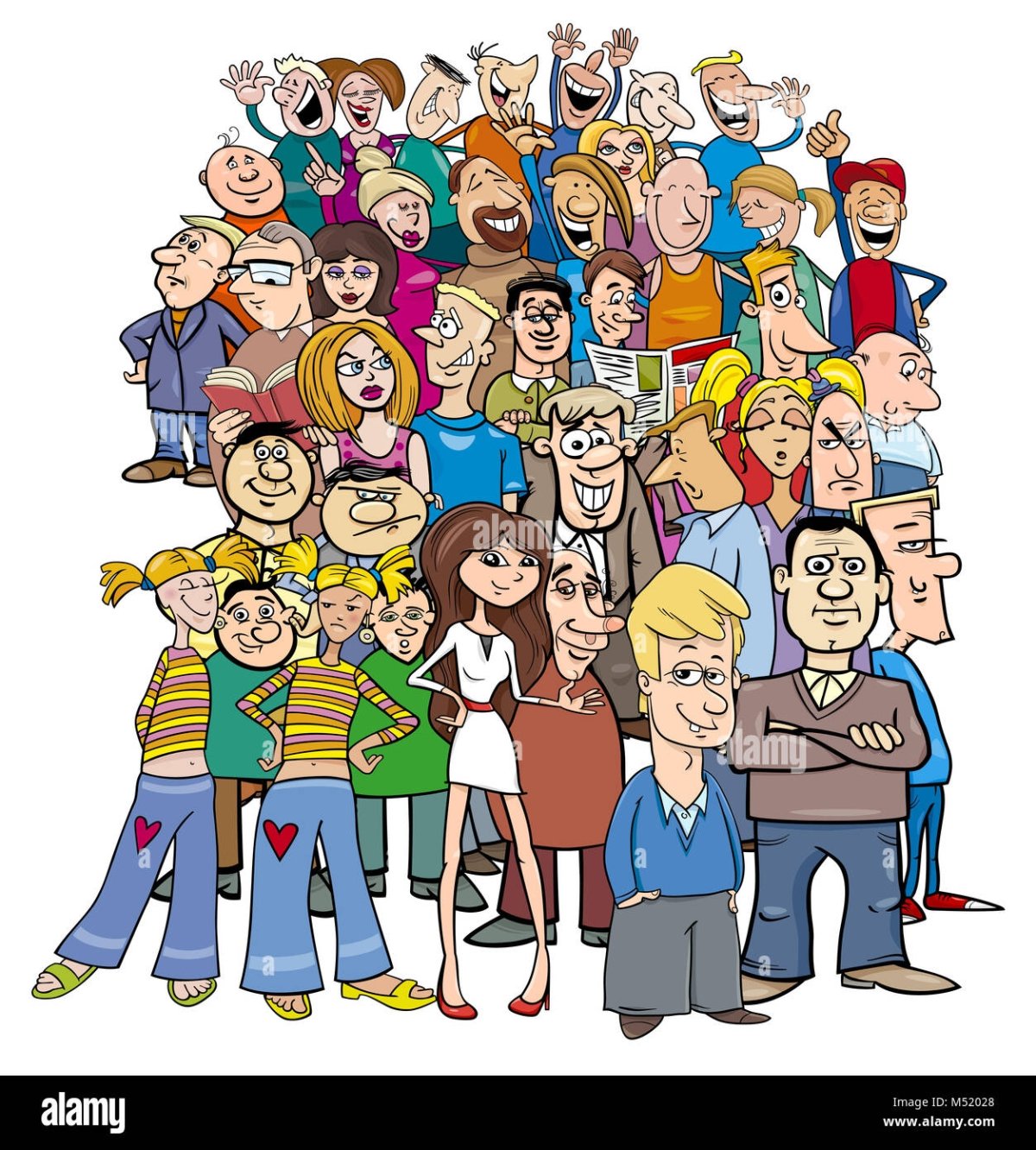 Мультяшная группа людей