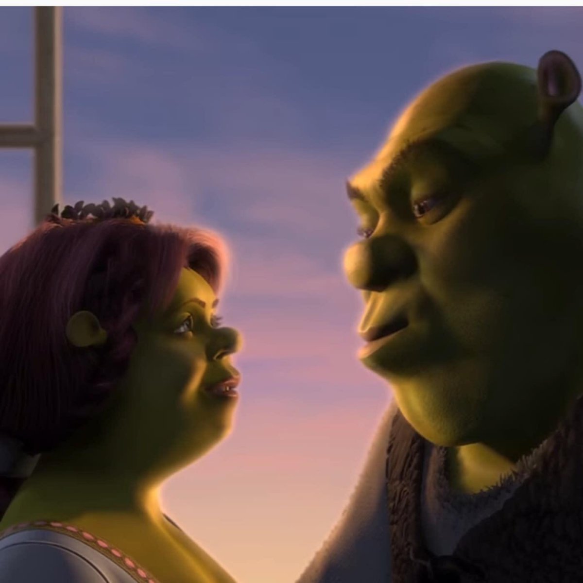 Принцесса Фиона и Шрек поцелуй
