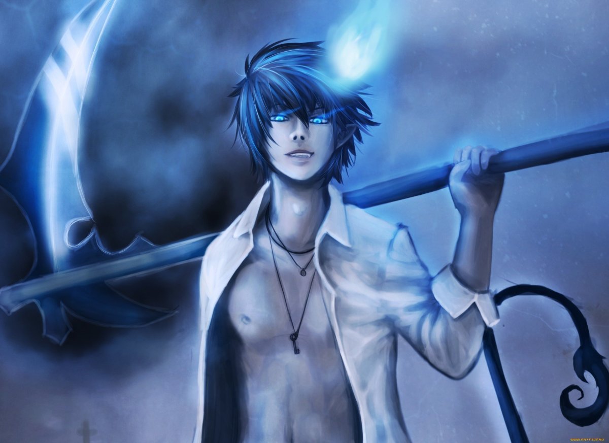 Синий экзорцист коса