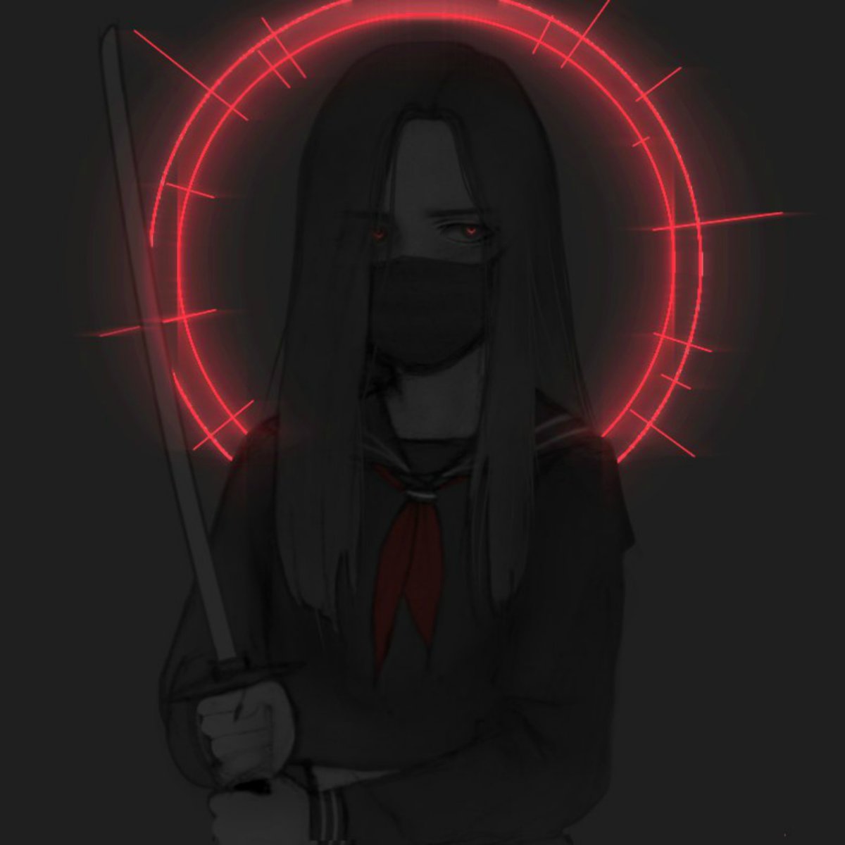 Хакер в неоновой маске