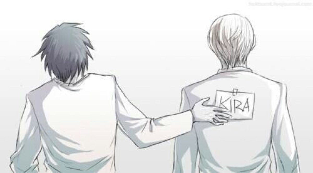 Тетрадь смерти аниме Лайт и l