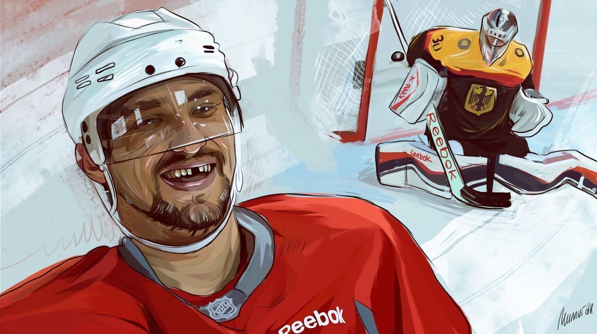 Хоккей Овечкин спиной