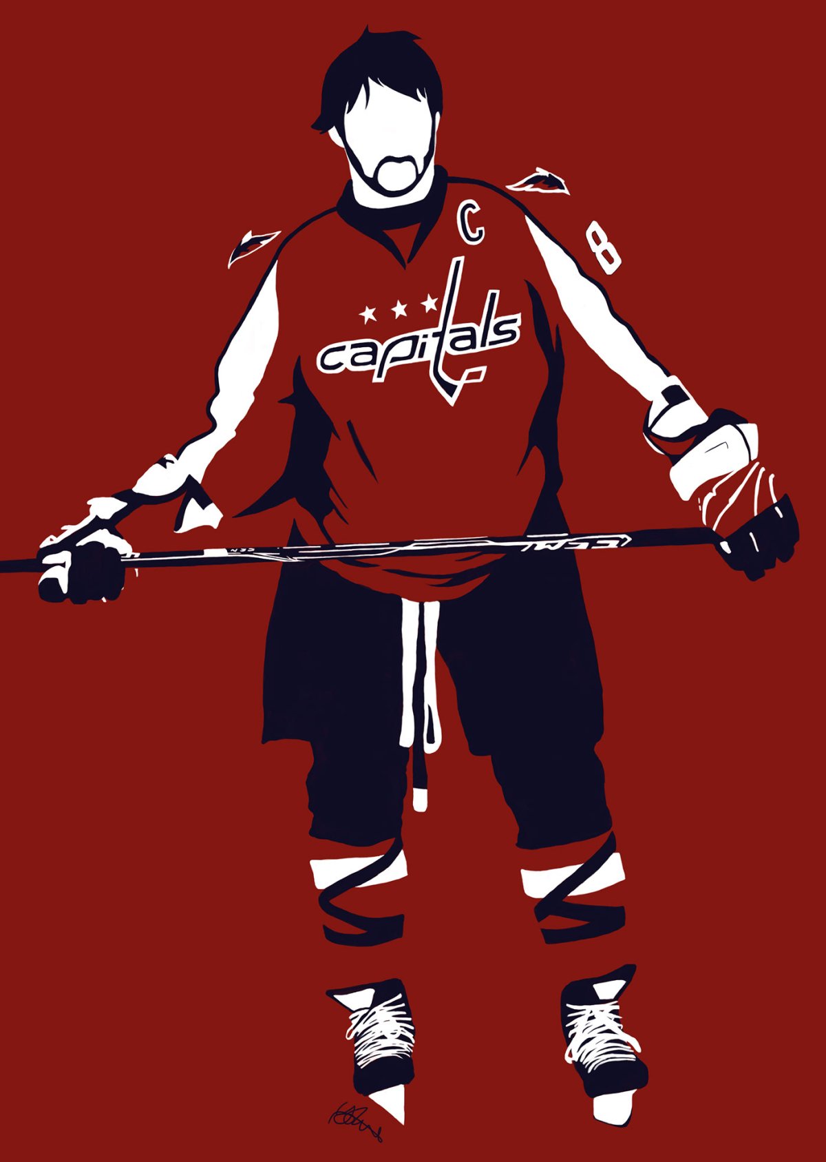 Хоккеист на черном фоне