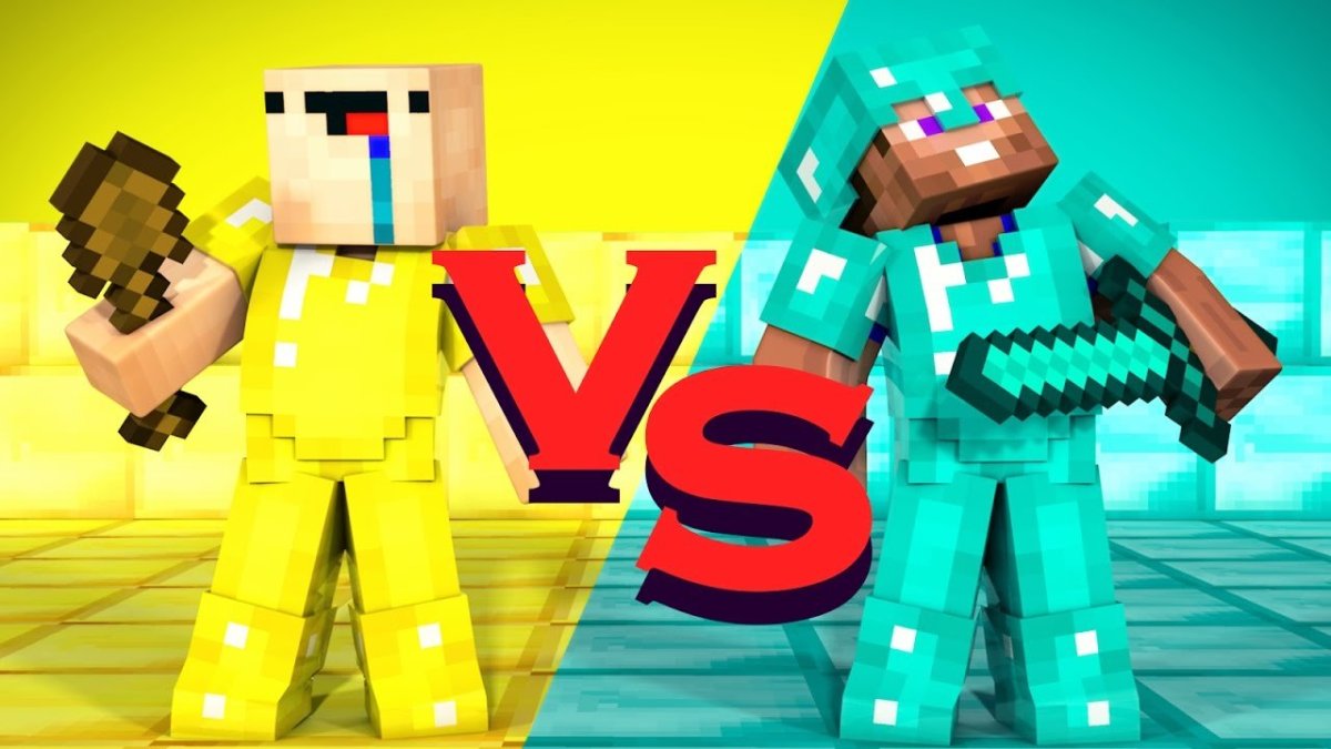 Майнкрафт НУБ против про