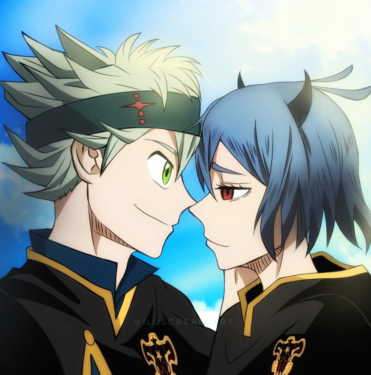 Аниме чёрный Клевер Неро и Аста